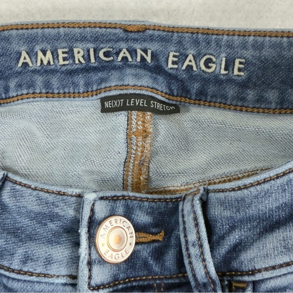 American Eagle High Rise Jeggings Size 4 Next Level Stretch Distressed - Picture 4 of 11